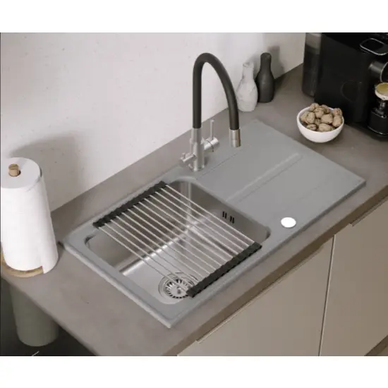 Bateria kuchenna AGNES trójdrożna do filtra elastyczna wylewka czarna/inox